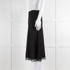Ba&sh Black Silk Skirt with Lace Hem