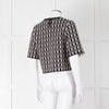 Alexander McQueen Black Cream Geometric Print Knit Top