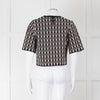 Alexander McQueen Black Cream Geometric Print Knit Top