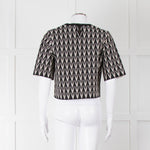 Alexander McQueen Black Cream Geometric Print Knit Top