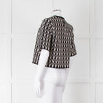 Alexander McQueen Black Cream Geometric Print Knit Top