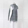Proenza Schouler White Green Black Silk Raw Trim Sleeveless Top