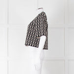 Alexander McQueen Black Cream Geometric Print Knit Top