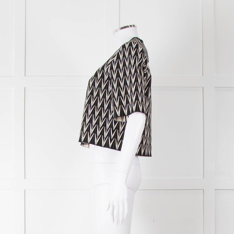 Alexander McQueen Black Cream Geometric Print Knit Top