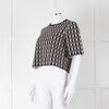 Alexander McQueen Black Cream Geometric Print Knit Top
