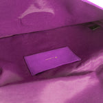 Mulberry Purple Suede Gold Clasp Clutch Bag