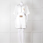 Palm Angels White Linen Cropped Pyjama Style Co-ord