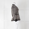 Alexander McQueen Black Cream Geometric Print Fit & Flare Cardigan