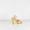 Gucci Gold and Silver Strappy Platform Heels with Ankle Straps