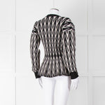 Alexander McQueen Black Cream Geometric Print Fit & Flare Cardigan