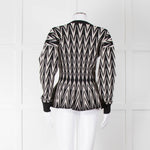 Alexander McQueen Black Cream Geometric Print Fit & Flare Cardigan