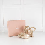 Miu Miu Gold Donna Platform Sandal