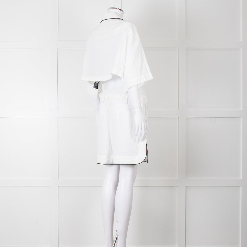 Palm Angels White Linen Cropped Pyjama Style Co-ord