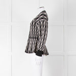 Alexander McQueen Black Cream Geometric Print Fit & Flare Cardigan