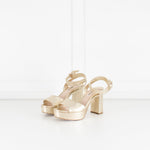 Miu Miu Gold Donna Platform Sandal