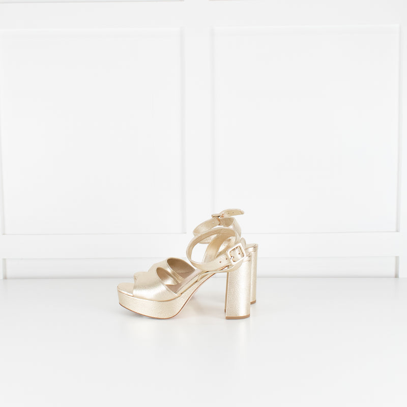 Miu Miu Gold Donna Platform Sandal