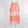 Miguelina Peach Skirt (has belt) With White Broderie Inserts