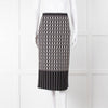 Alexander McQueen Black Cream Geometric Print Pencil Skirt