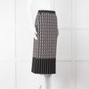 Alexander McQueen Black Cream Geometric Print Pencil Skirt