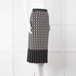 Alexander McQueen Black Cream Geometric Print Pencil Skirt