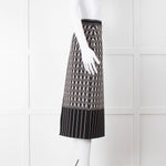 Alexander McQueen Black Cream Geometric Print Pencil Skirt