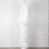 Nadine Merabi White Satin Feather Trim Pyjama Set