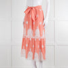 Miguelina Peach Skirt (has belt) With White Broderie Inserts