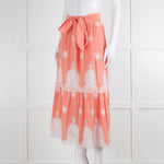 Miguelina Peach Skirt (has belt) With White Broderie Inserts