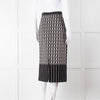 Alexander McQueen Black Cream Geometric Print Pencil Skirt