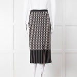 Alexander McQueen Black Cream Geometric Print Pencil Skirt