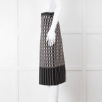 Alexander McQueen Black Cream Geometric Print Pencil Skirt