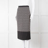 Alexander McQueen Black Cream Geometric Print Pencil Skirt