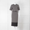 Alexander McQueen Black Cream Geometric Print Pencil Skirt