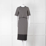 Alexander McQueen Black Cream Geometric Print Knit Top