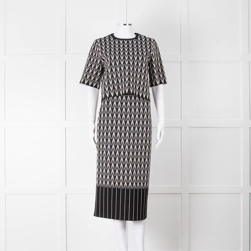 Alexander McQueen Black Cream Geometric Print Knit Top