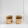 Chanel Beige Black Toe Painted Leather Clogs