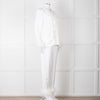 Nadine Merabi White Satin Feather Trim Pyjama Set