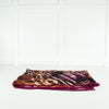 Salvatore Ferragamo Purple and Tan Silk Chiffon Long Scarf
