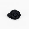 Chanel Black Tweed Fabric Chanel Camelia Brooch