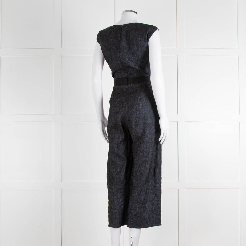 Maiyet Dark Blue Fleck Sleeveless Jumpsuit