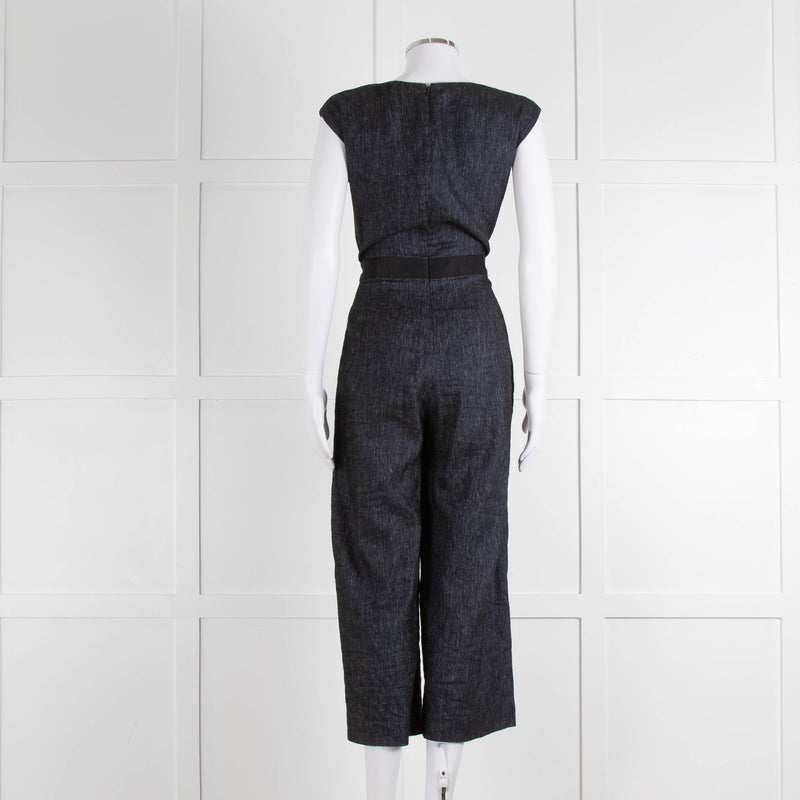 Maiyet Dark Blue Fleck Sleeveless Jumpsuit