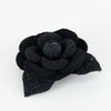Chanel Black Tweed Fabric Chanel Camelia Brooch