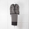 Alexander McQueen Black Cream Geometric Print Knit Top