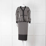 Alexander McQueen Black Cream Geometric Print Knit Top