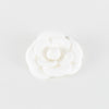 Chanel Cream Fabric Camelia Silver CC Logo Brooch