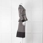 Alexander McQueen Black Cream Geometric Print Fit & Flare Cardigan
