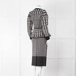 Alexander McQueen Black Cream Geometric Print Fit & Flare Cardigan