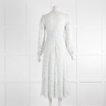 Needle & Thread Off White Sequinned Long Sleeve Midi Dress