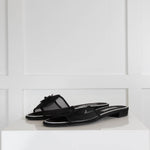 Chanel Black Mesh Camelia Sandals