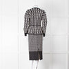 Alexander McQueen Black Cream Geometric Print Fit & Flare Cardigan